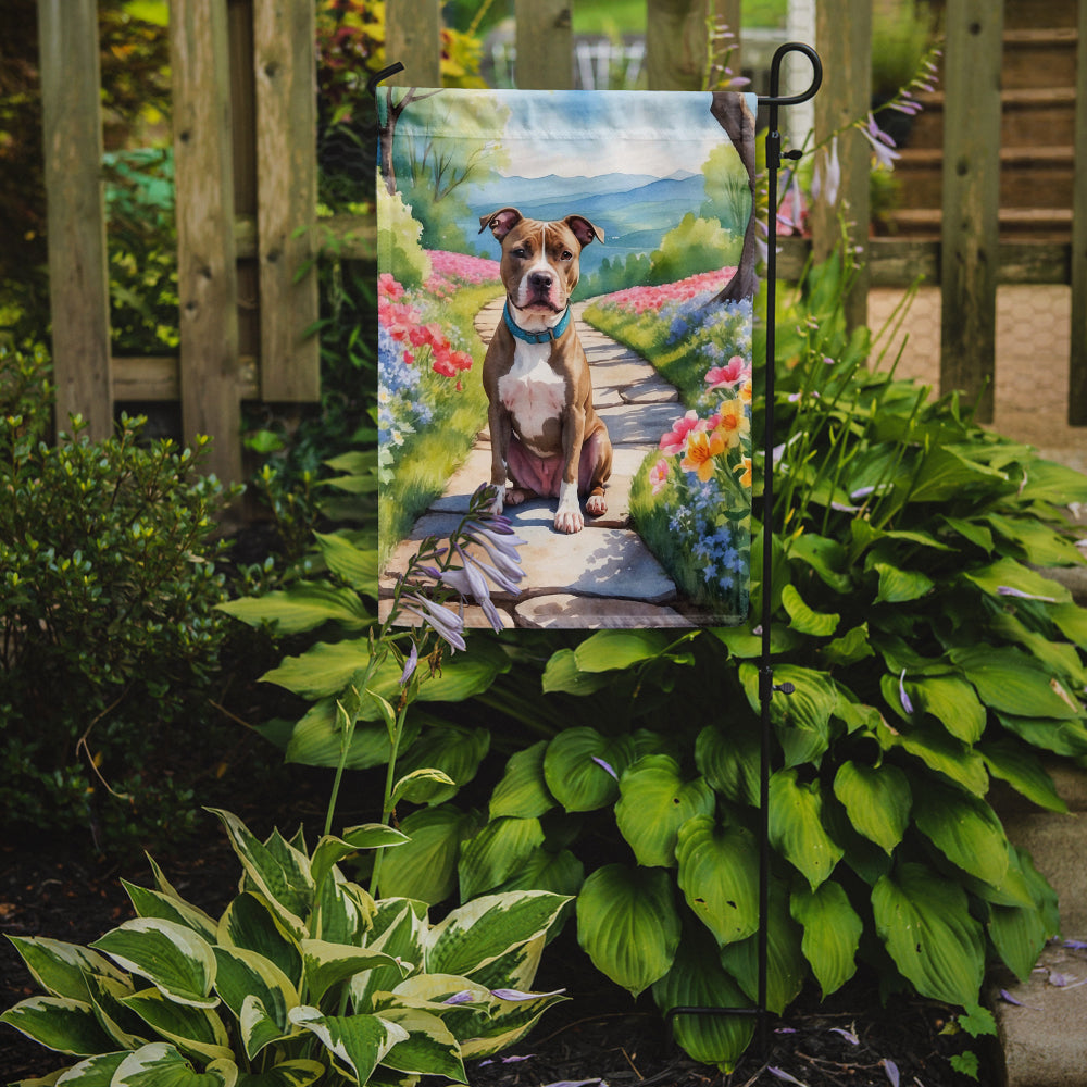 Glamorous Pups : Pit Bull Terrier Spring Path Garden Flag