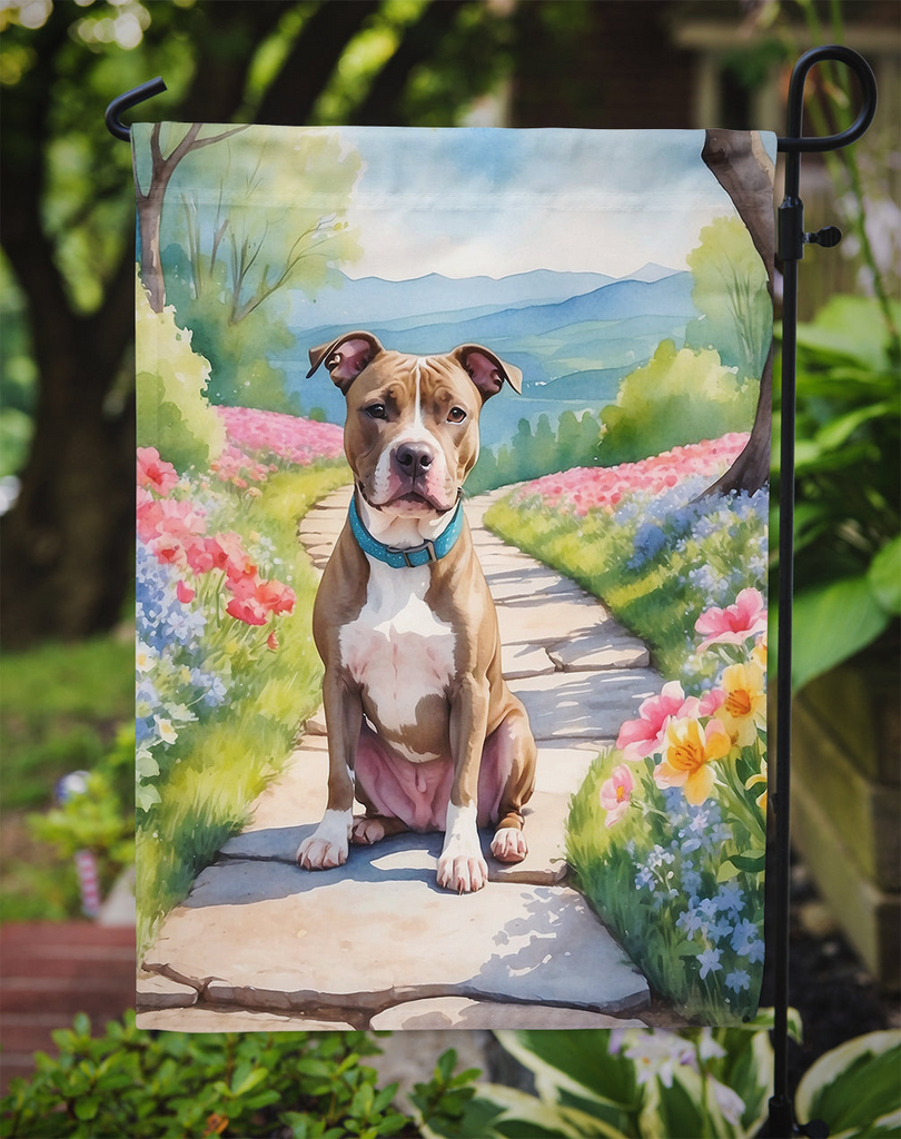 Glamorous Pups : Pit Bull Terrier Spring Path Garden Flag