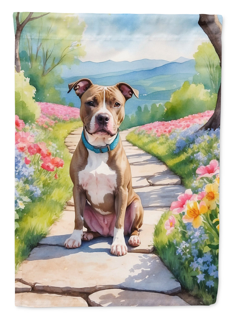 Glamorous Pups : Pit Bull Terrier Spring Path Garden Flag