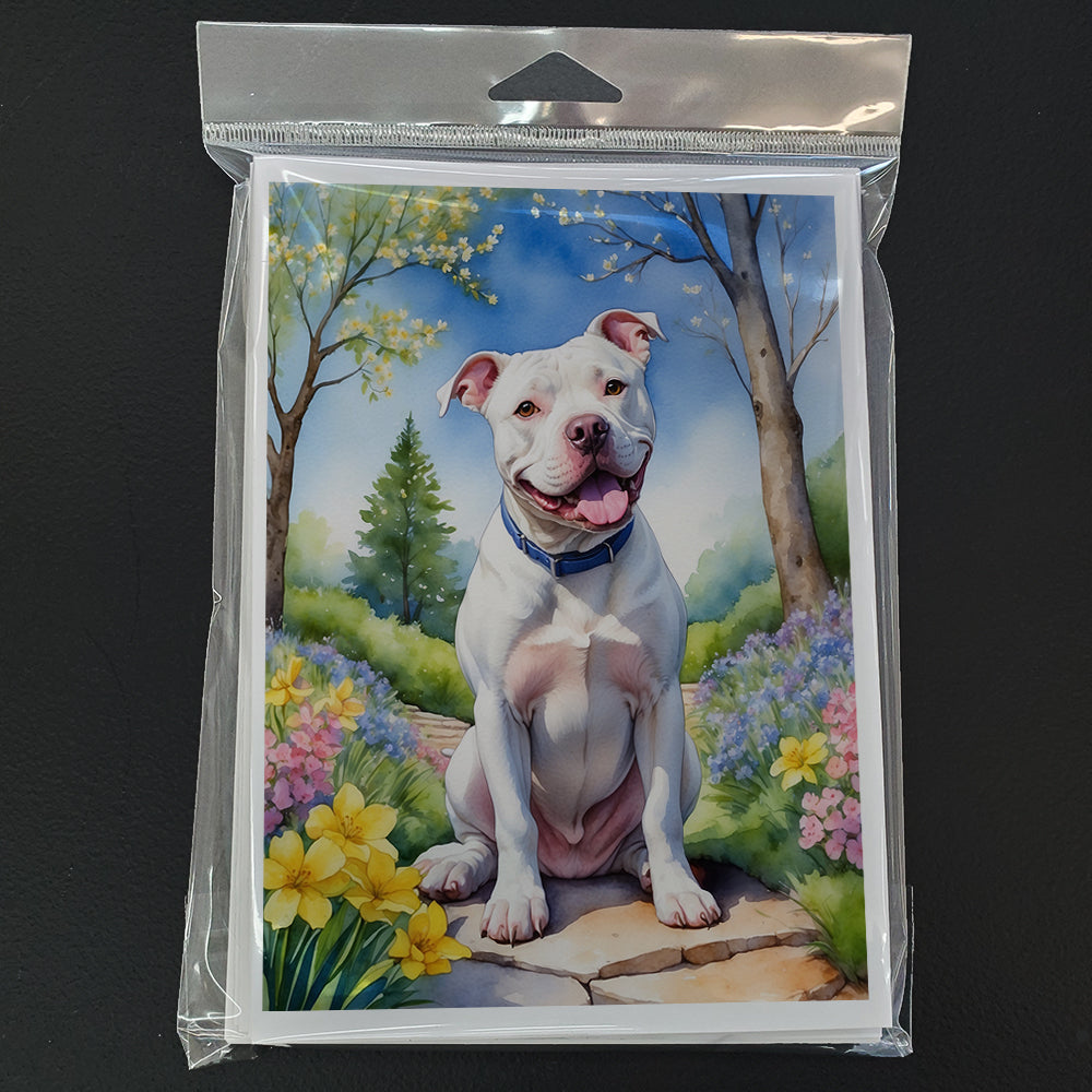 Glamorous Pups : Pit Bull Terrier Spring Path Greeting Cards Pack of 8