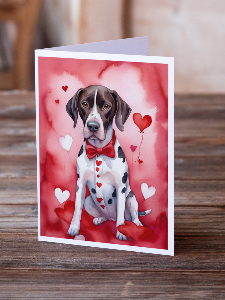 Glamorous Pups : Pointer My Valentine Greeting Cards Pack of 8