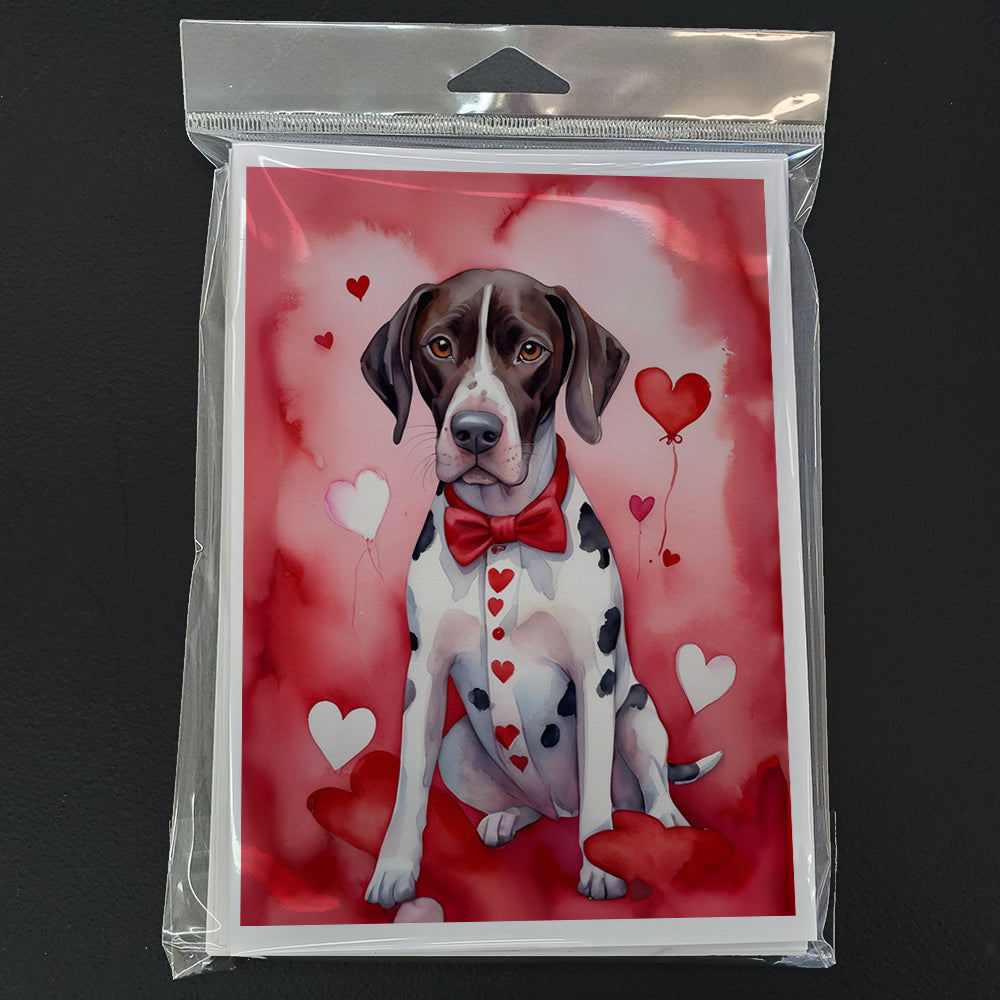 Glamorous Pups : Pointer My Valentine Greeting Cards Pack of 8