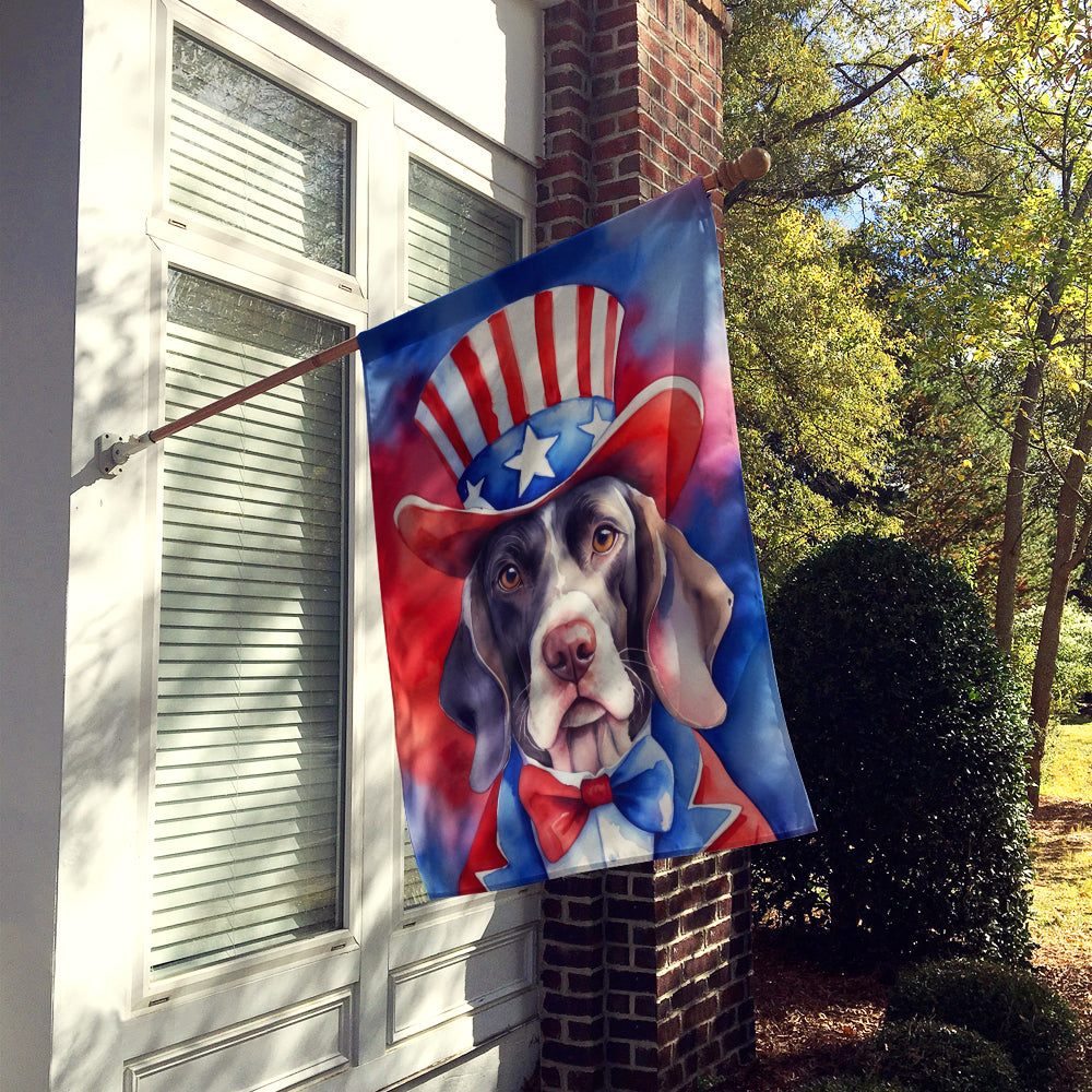 Glamorous Pups : Pointer Patriotic American House Flag