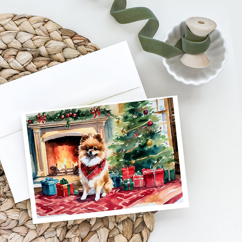 Glamorous Pups : Pomeranian Cozy Christmas Greeting Cards Pack of 8