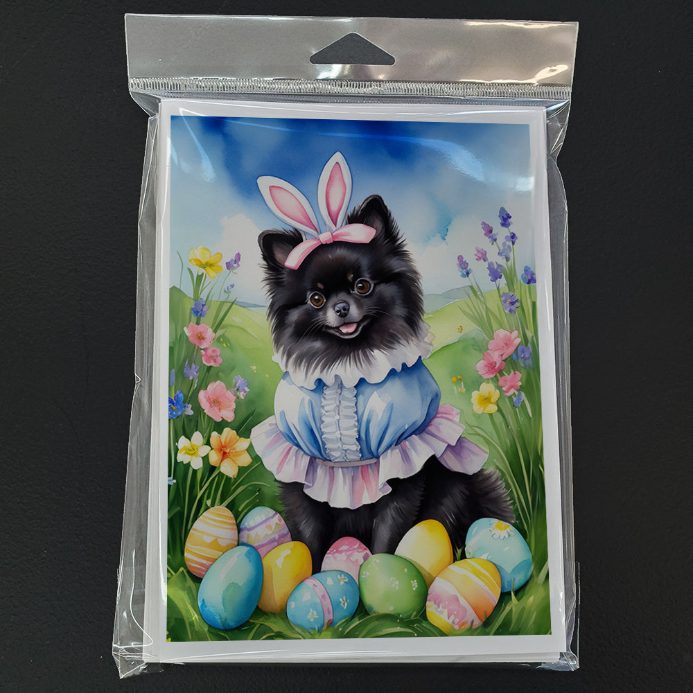 Glamorous Pups : Pomeranian Easter Egg Hunt Greeting Cards Pack of 8
