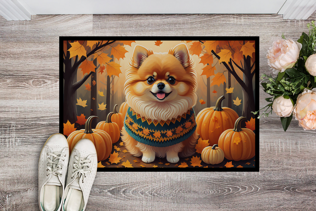 Glamorous Pups : Pomeranian Fall Doormat