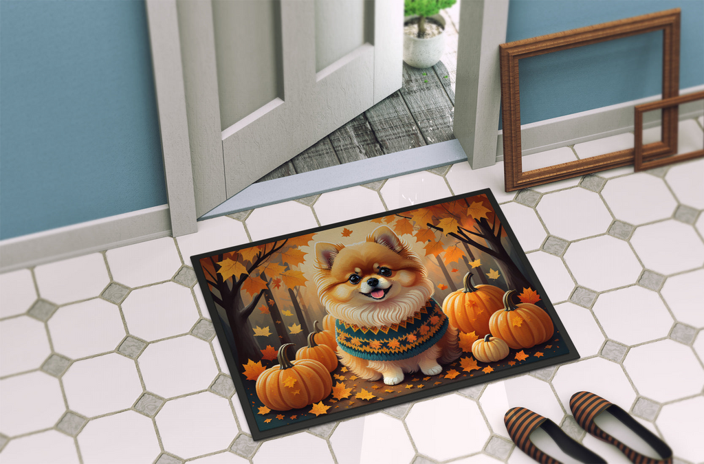 Glamorous Pups : Pomeranian Fall Doormat