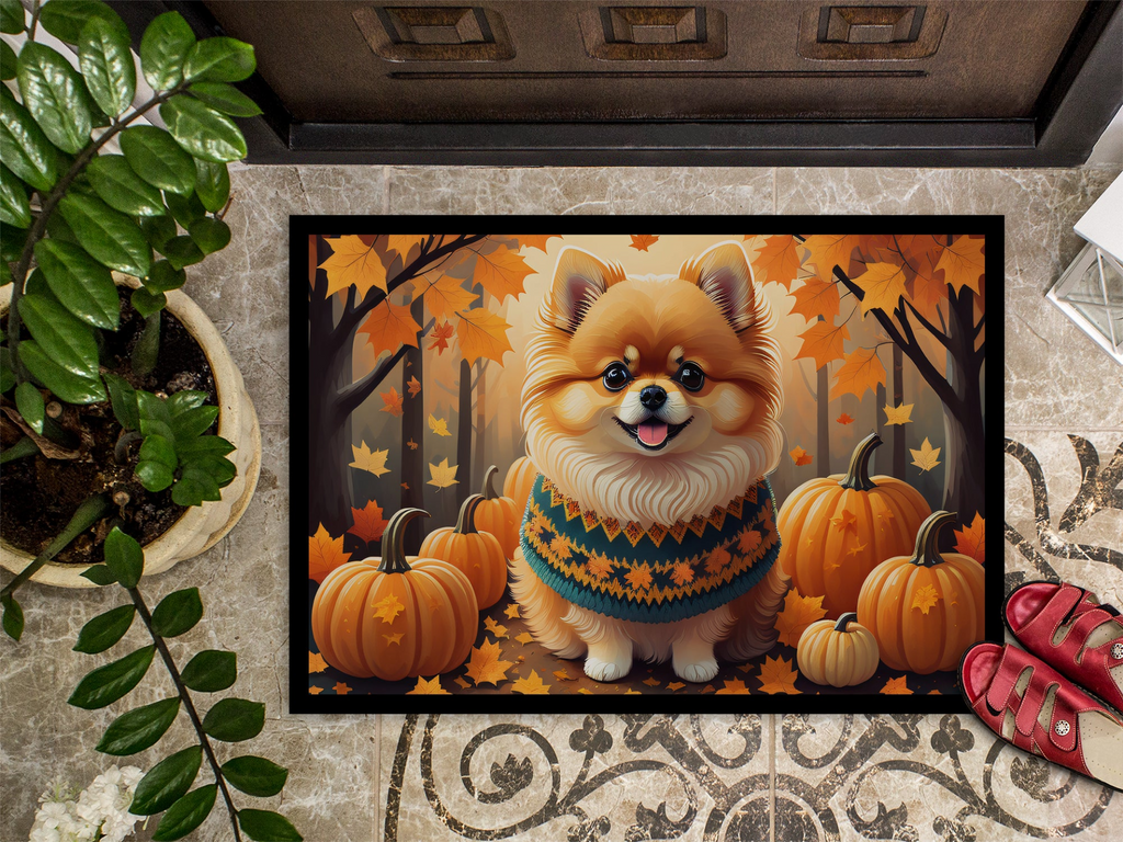 Glamorous Pups : Pomeranian Fall Doormat