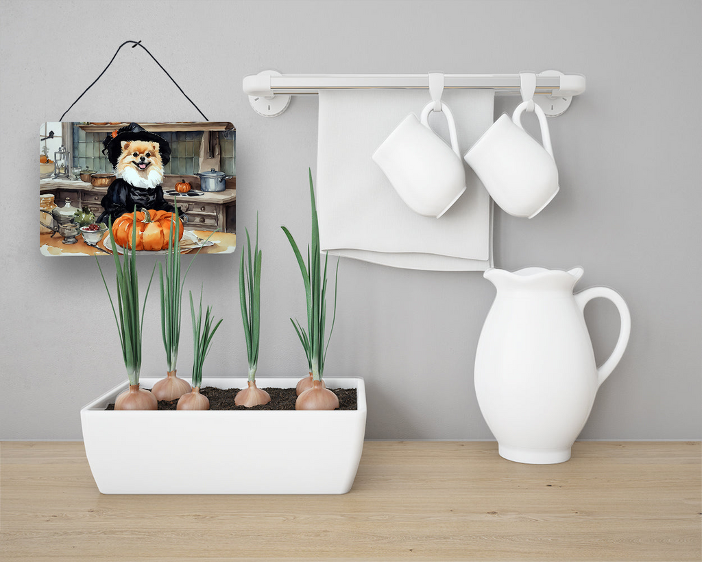 Glamorous Pups : Pomeranian Fall Kitchen Pumpkins Wall or Door Hanging Prints