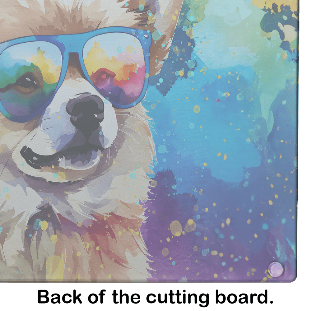 Glamorous Pups : Pomeranian Hippie Dawg Glass Cutting Board