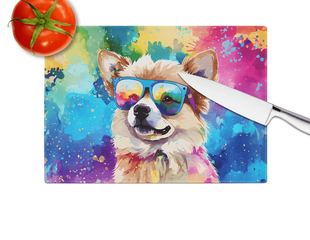 Glamorous Pups : Pomeranian Hippie Dawg Glass Cutting Board