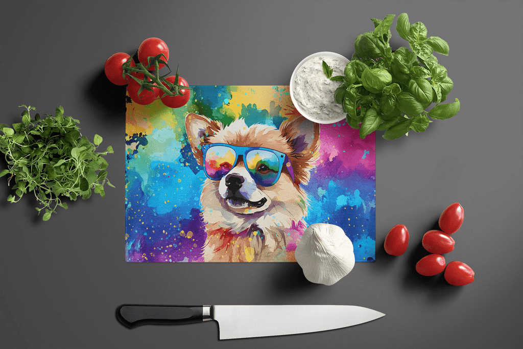 Glamorous Pups : Pomeranian Hippie Dawg Glass Cutting Board
