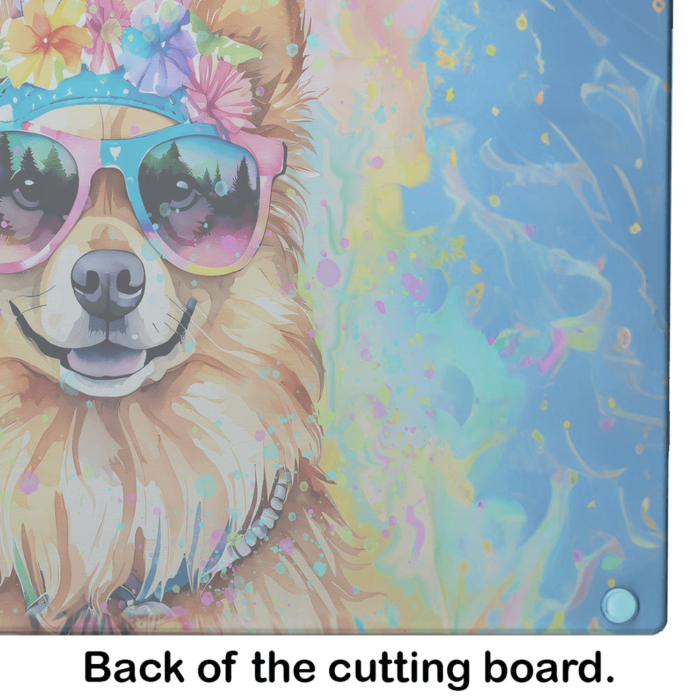 Glamorous Pups : Pomeranian Hippie Dawg Glass Cutting Board