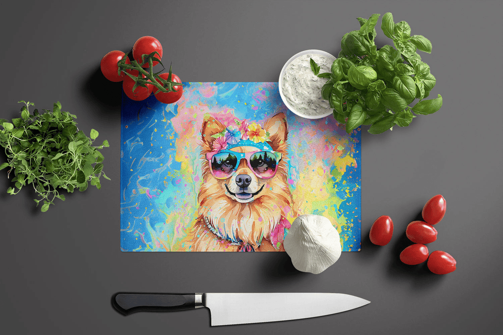 Glamorous Pups : Pomeranian Hippie Dawg Glass Cutting Board