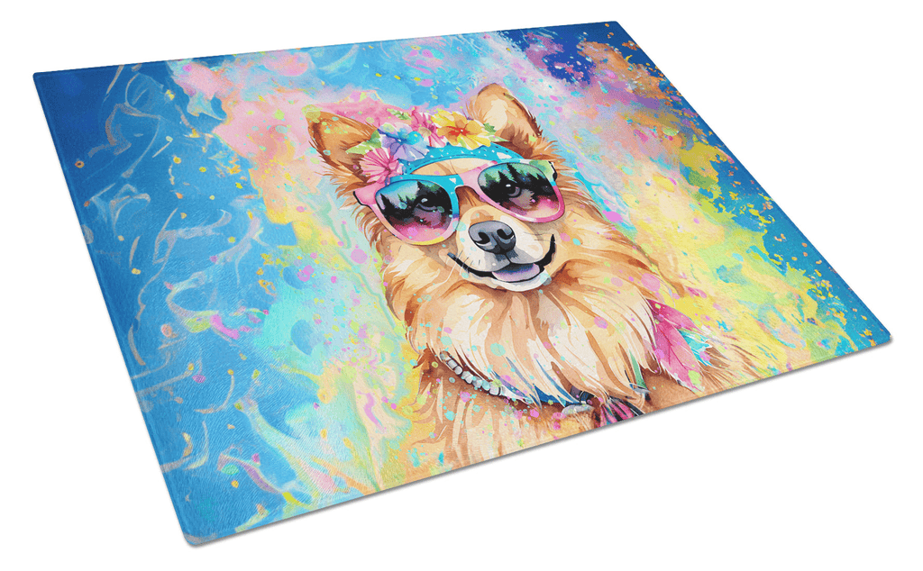 Glamorous Pups : Pomeranian Hippie Dawg Glass Cutting Board