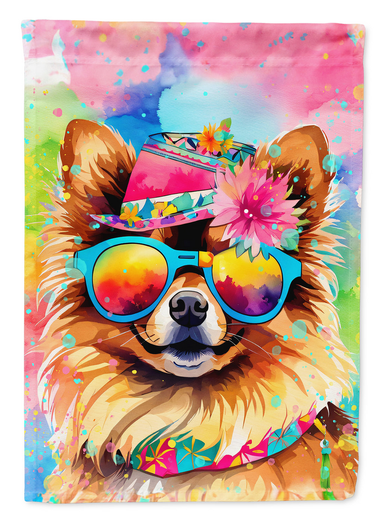 Glamorous Pups : Pomeranian Hippie Dawg House Flag