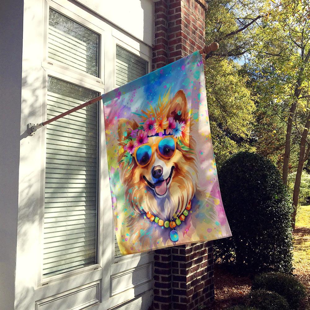 Glamorous Pups : Pomeranian Hippie Dawg House Flag