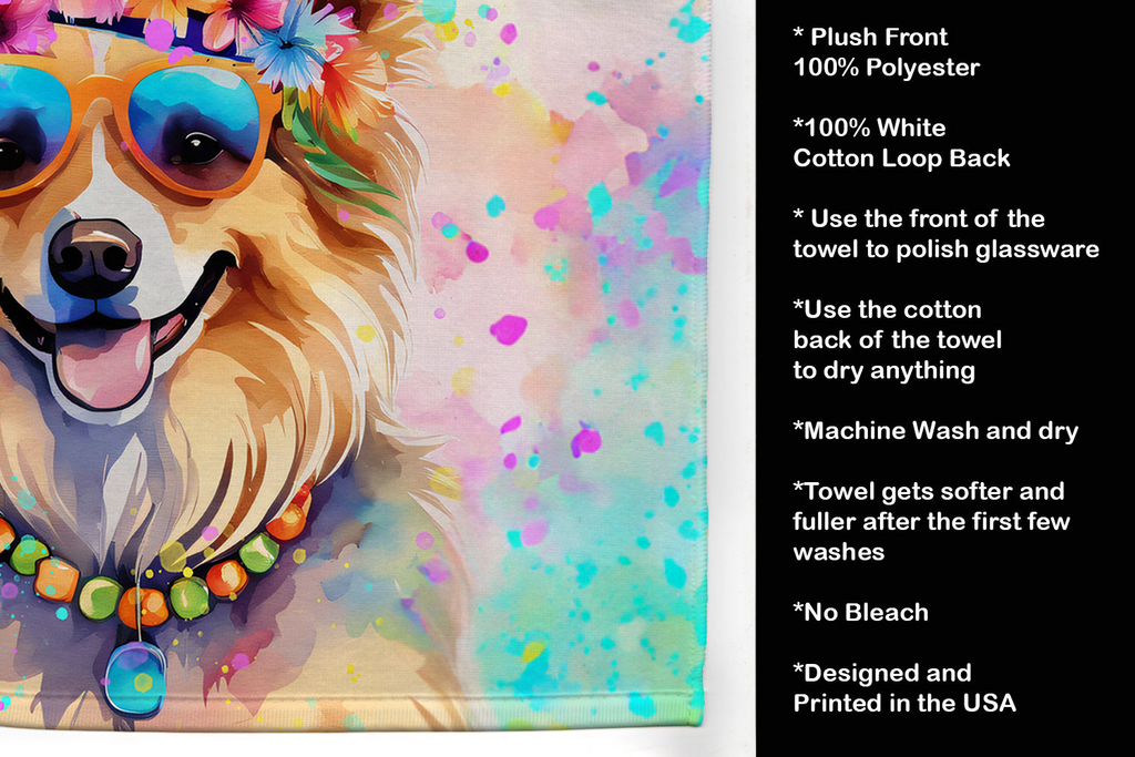 Glamorous Pups : Pomeranian Hippie Dawg Kitchen Towel