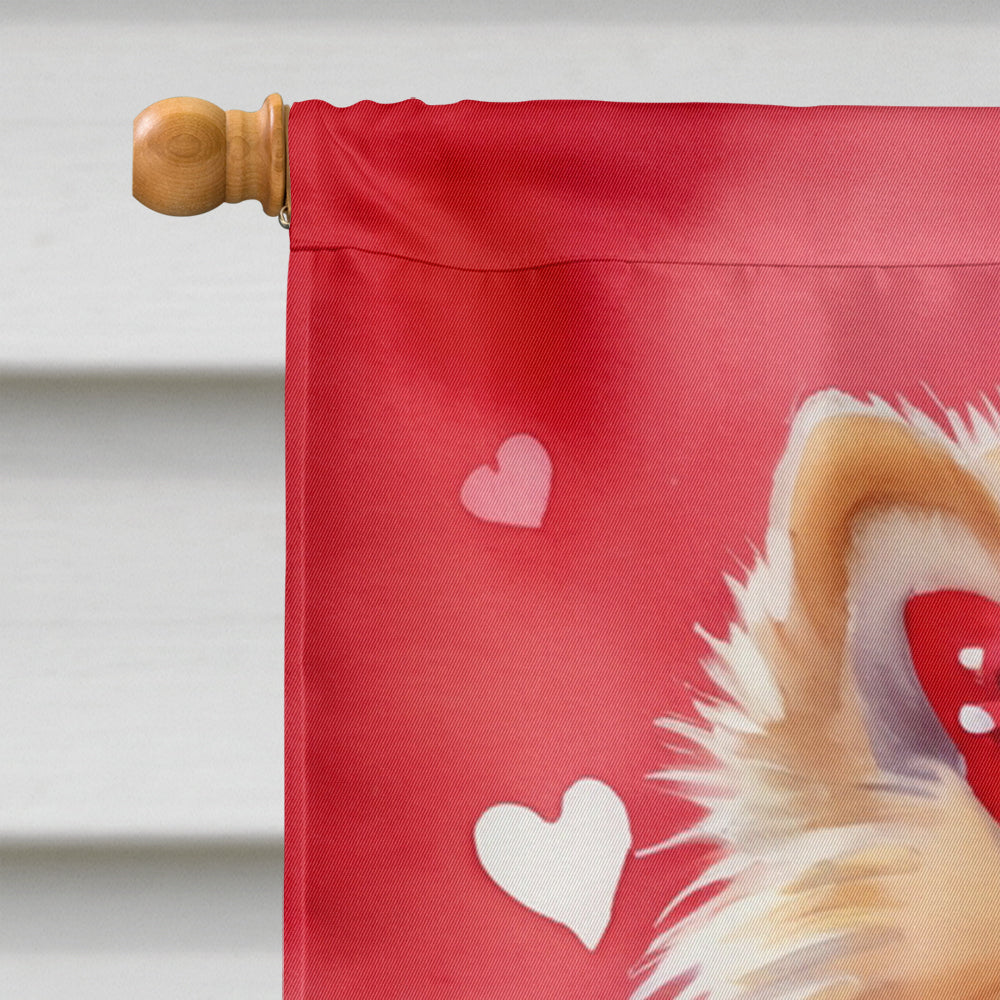 Glamorous Pups : Pomeranian My Valentine House Flag