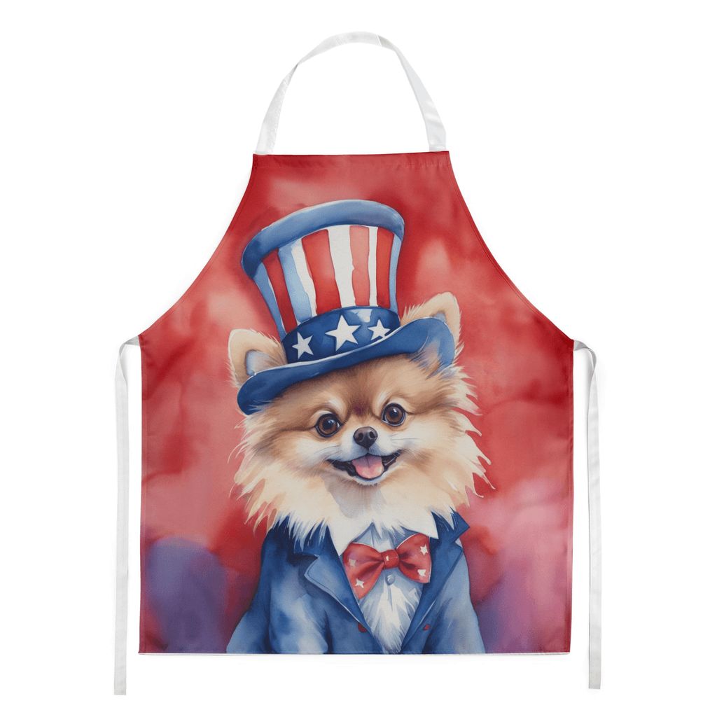 Glamorous Pups : Pomeranian Patriotic American Apron
