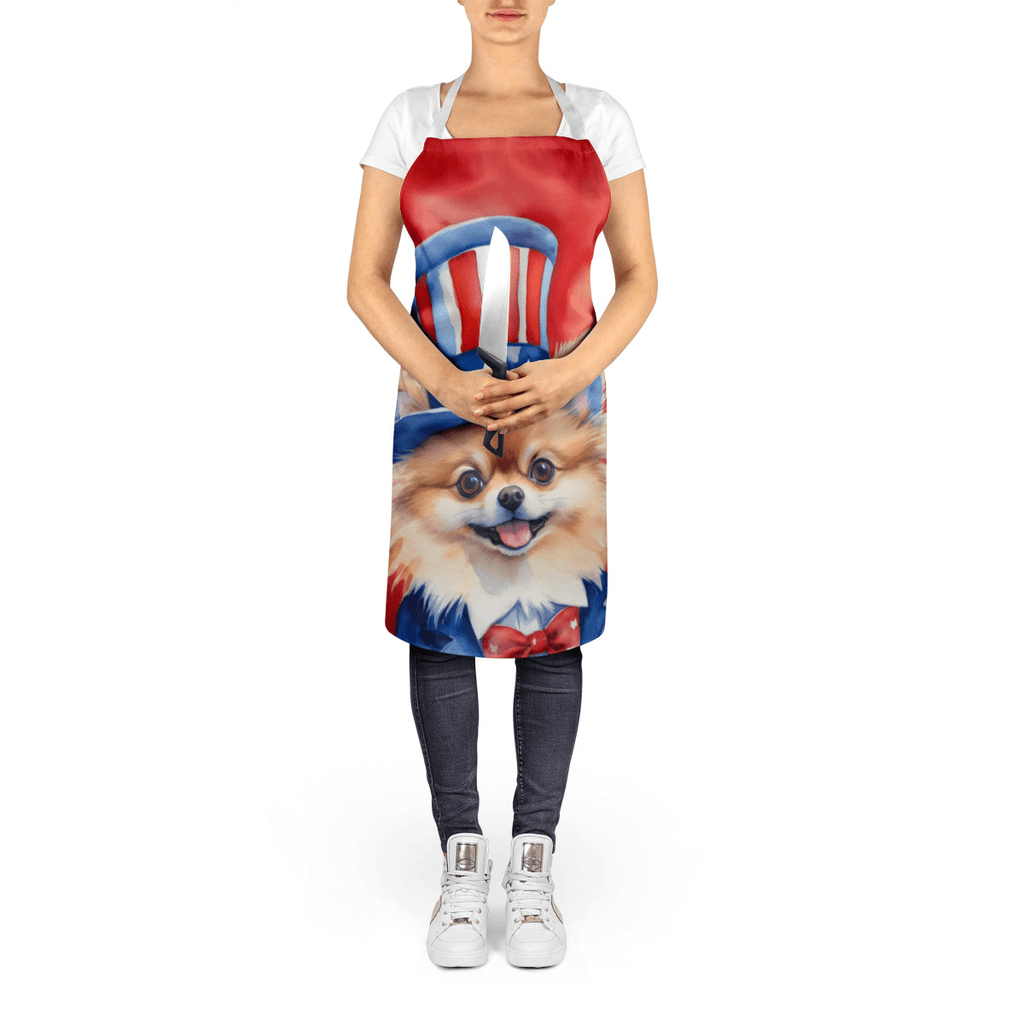 Glamorous Pups : Pomeranian Patriotic American Apron