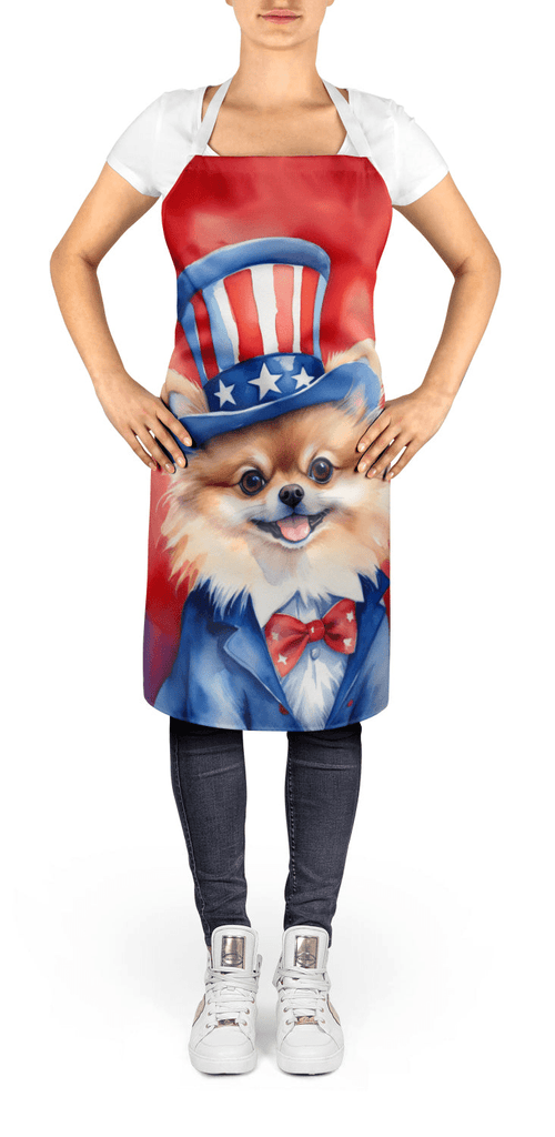Glamorous Pups : Pomeranian Patriotic American Apron