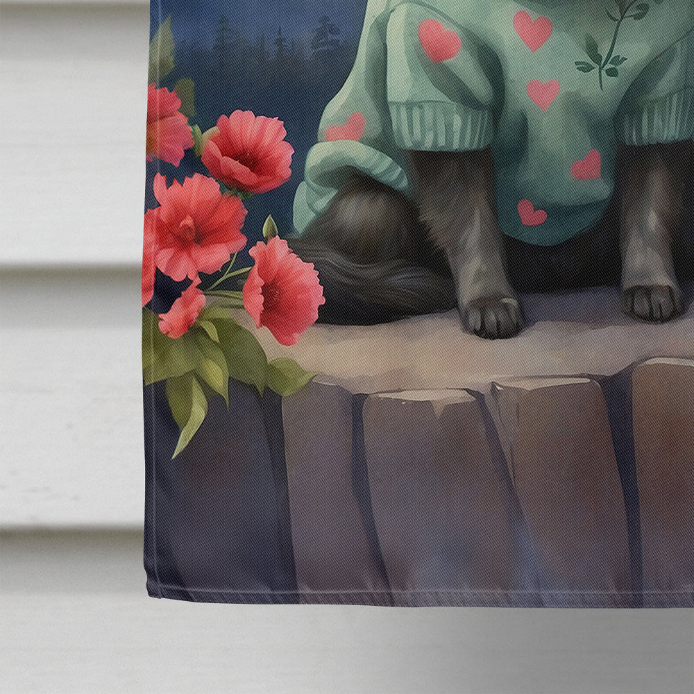 Glamorous Pups : Pomeranian Two Hearts House Flag