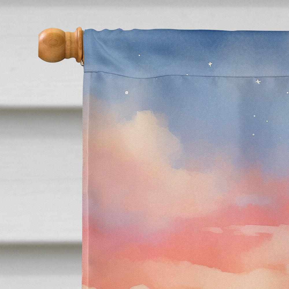 Glamorous Pups : Pomeranian Two Hearts House Flag