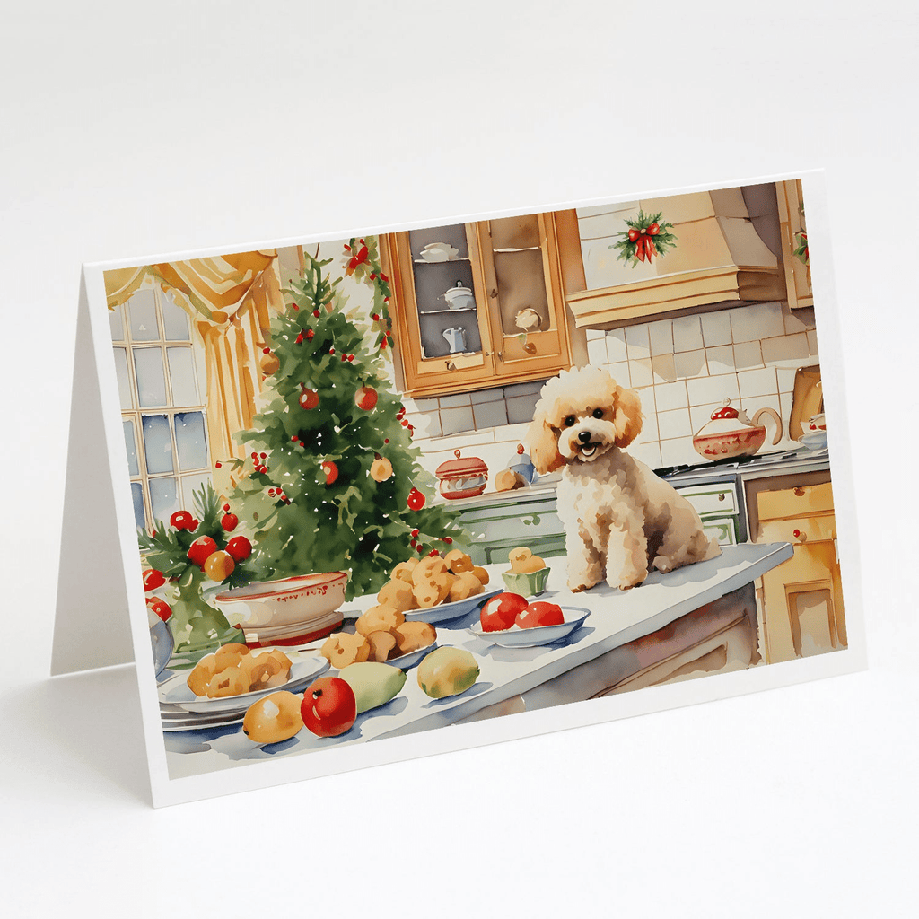 Glamorous Pups : Poodle Christmas Cookies Greeting Cards Pack of 8