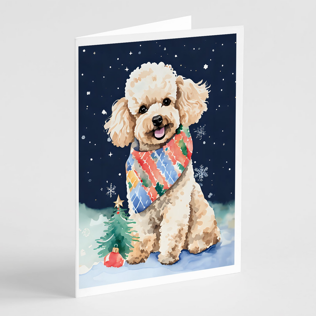 Glamorous Pups : Poodle Christmas Greeting Cards Pack of 8