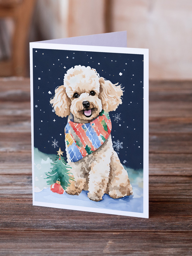 Glamorous Pups : Poodle Christmas Greeting Cards Pack of 8