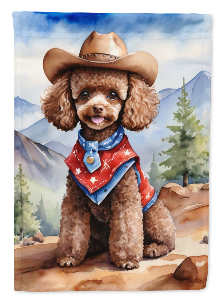 Glamorous Pups : Poodle Cowboy Welcome House Flag