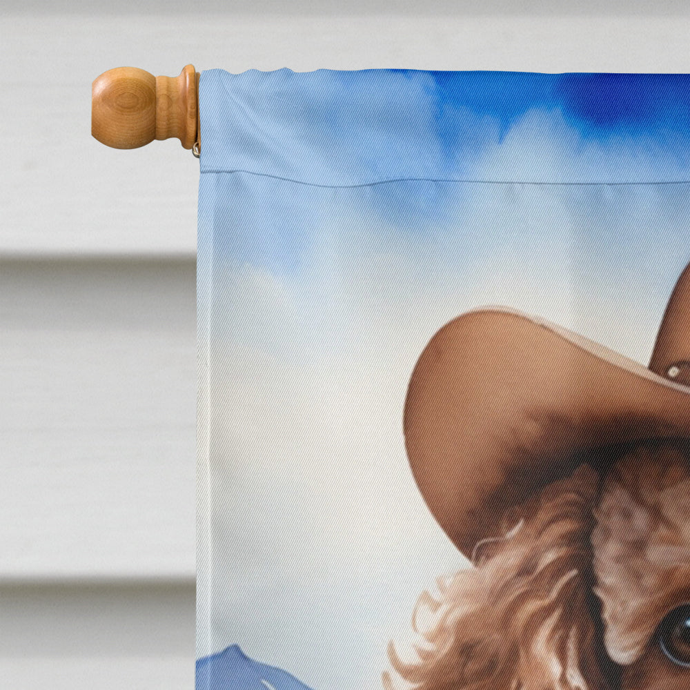 Glamorous Pups : Poodle Cowboy Welcome House Flag
