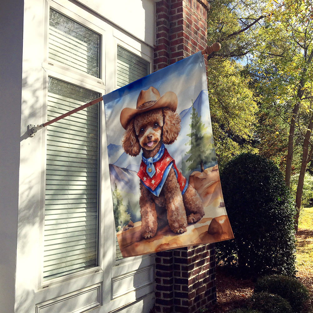 Glamorous Pups : Poodle Cowboy Welcome House Flag