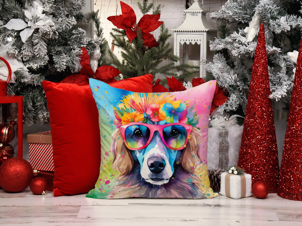 Glamorous Pups : Poodle Hippie Dawg Throw Pillow