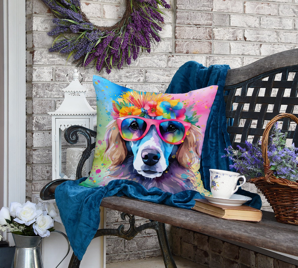 Glamorous Pups : Poodle Hippie Dawg Throw Pillow