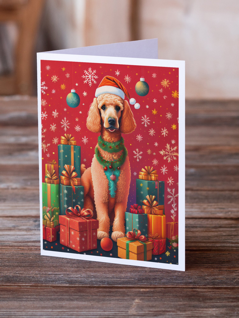 Glamorous Pups : Poodle Holiday Christmas Greeting Cards Pack of 8