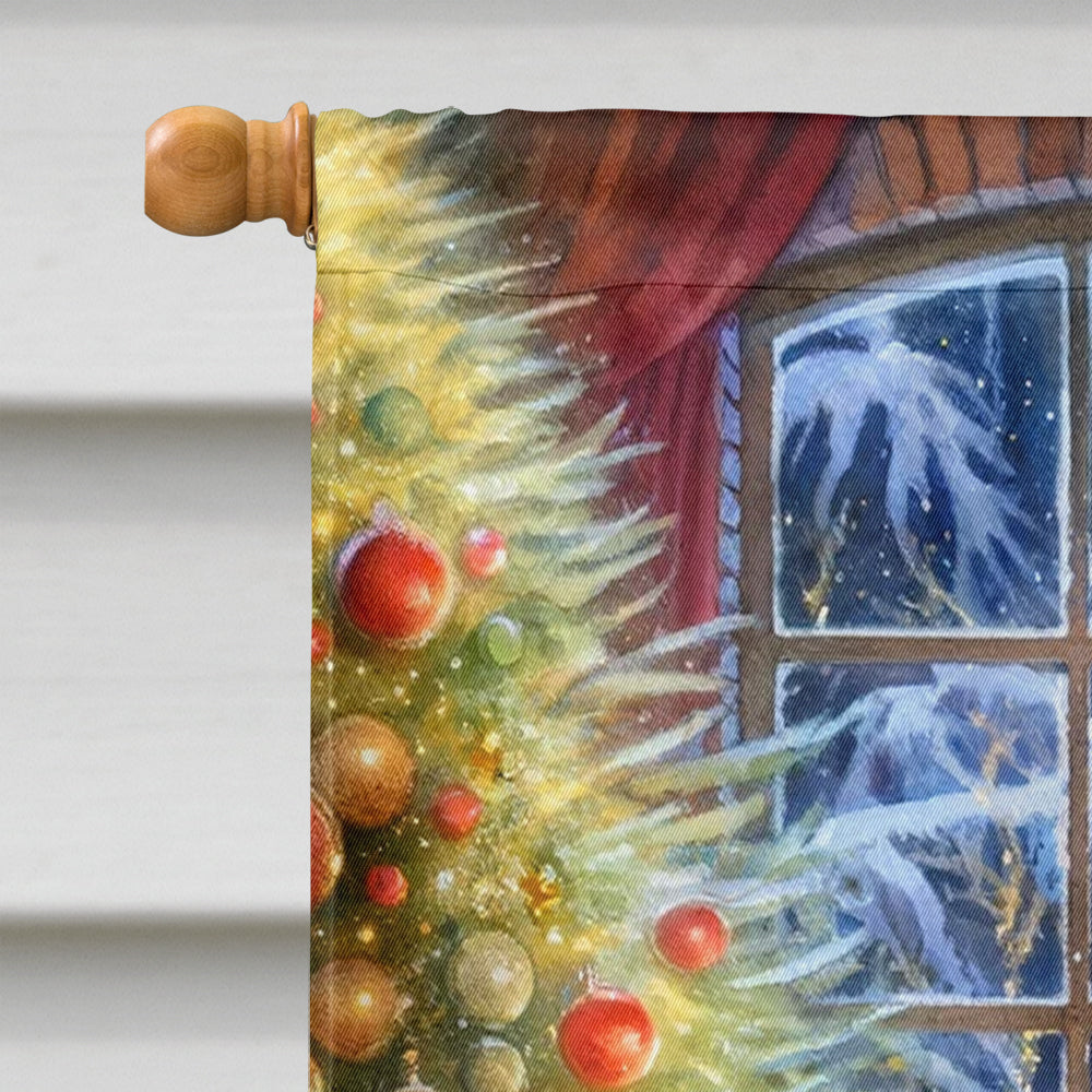 Glamorous Pups : Portuguese Water Dog and Santa Claus House Flag