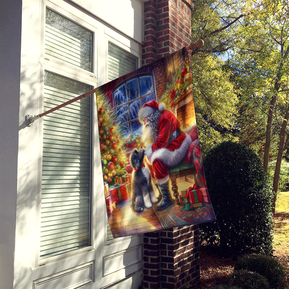 Glamorous Pups : Portuguese Water Dog and Santa Claus House Flag