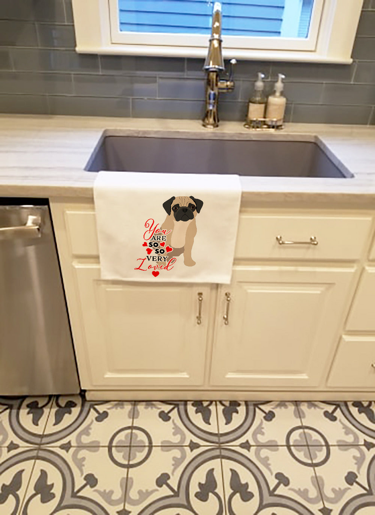 Glamorous Pups : Pug Fawn #3 so Loved Kitchen Towel Set of 2