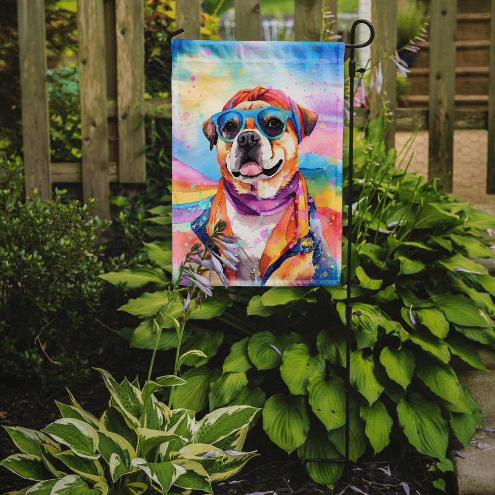 Glamorous Pups : Pug Hippie Dawg Garden Flag