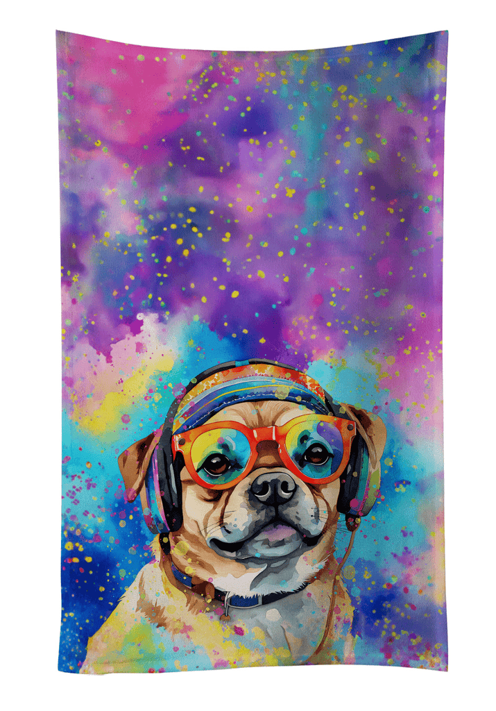 Glamorous Pups : Pug Hippie Dawg Kitchen Towel