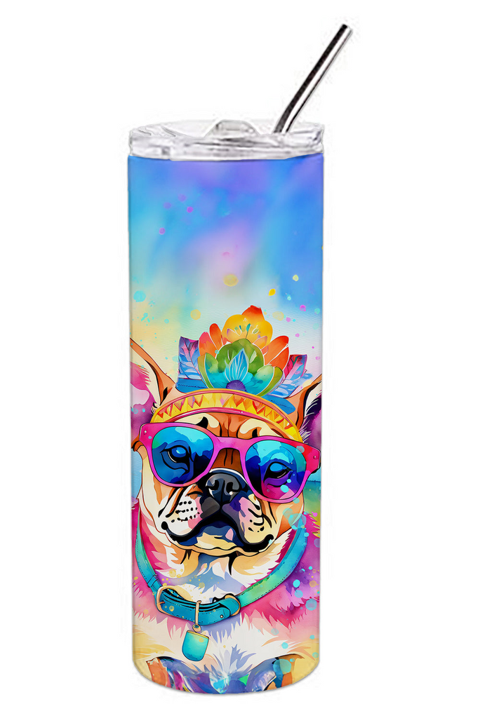 Glamorous Pups : Pug Hippie Dawg Stainless Steel Skinny Tumbler