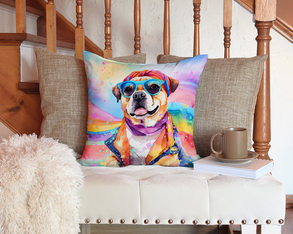 Glamorous Pups : Pug Hippie Dawg Throw Pillow