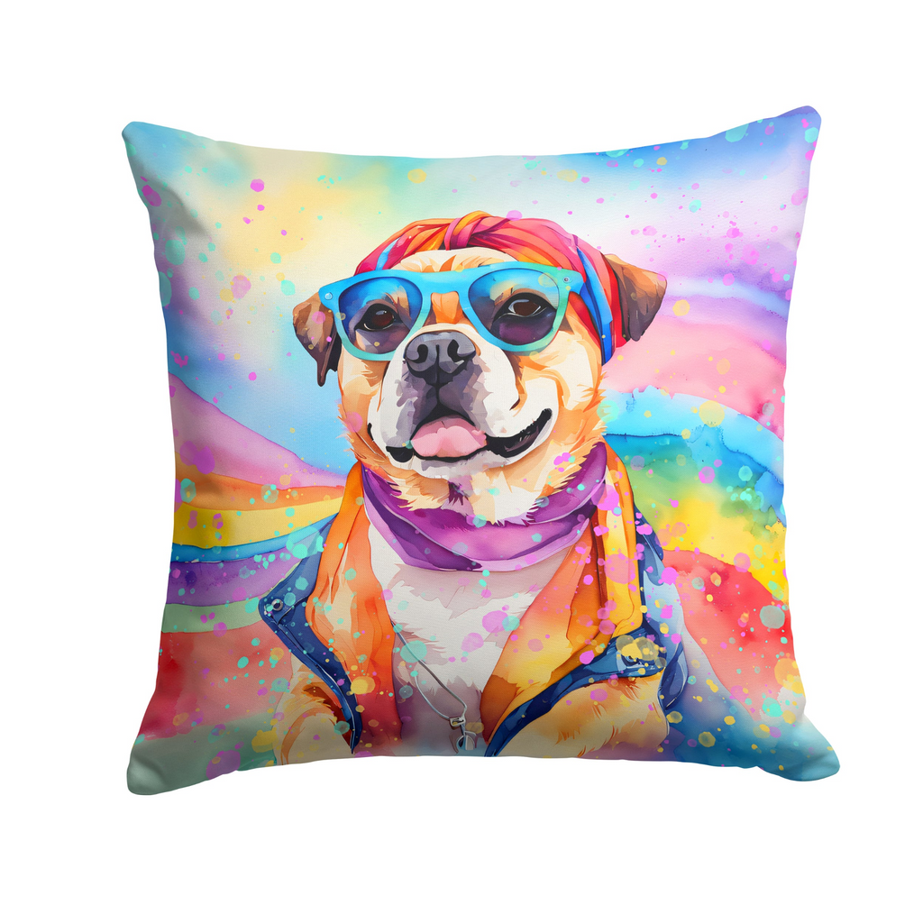 Glamorous Pups : Pug Hippie Dawg Throw Pillow