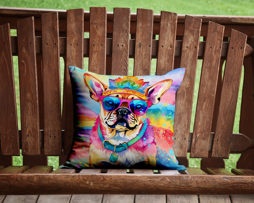 Glamorous Pups : Pug Hippie Dawg Throw Pillow