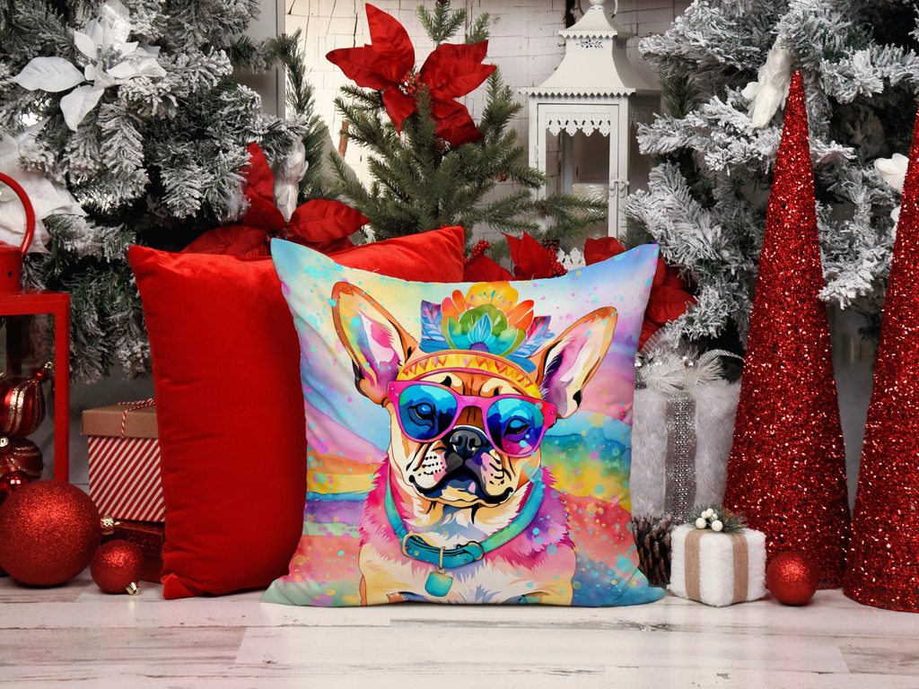 Glamorous Pups : Pug Hippie Dawg Throw Pillow