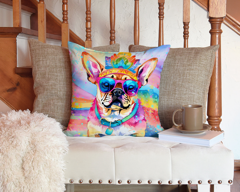 Glamorous Pups : Pug Hippie Dawg Throw Pillow