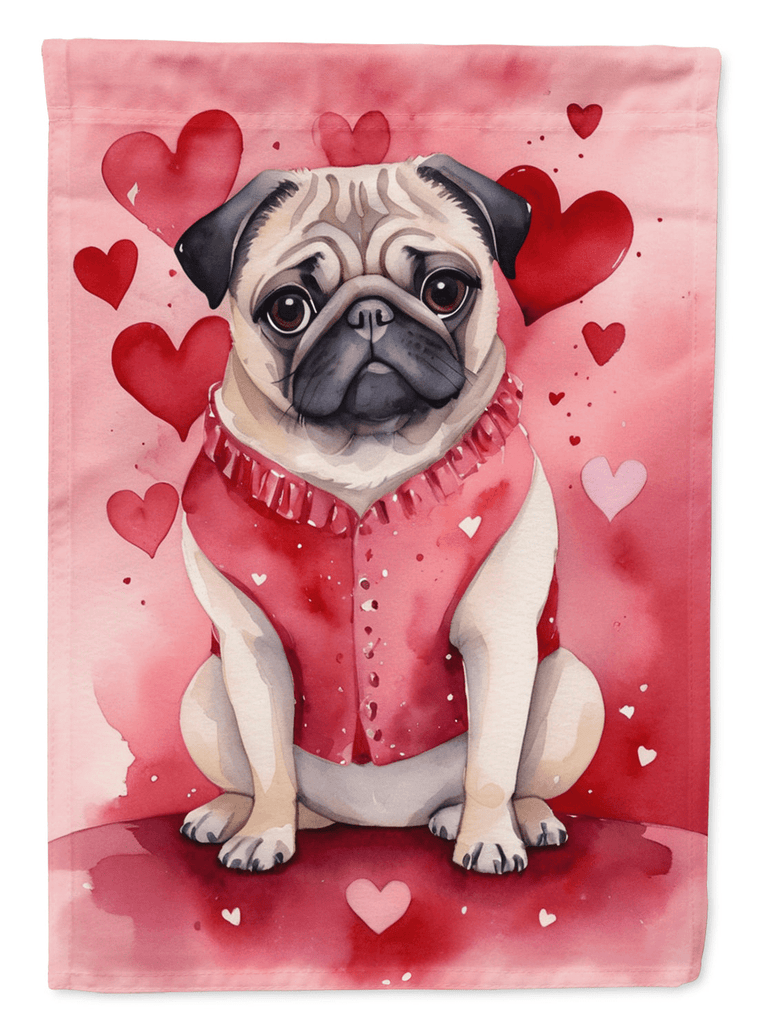 Glamorous Pups : Pug My Valentine Garden Flag