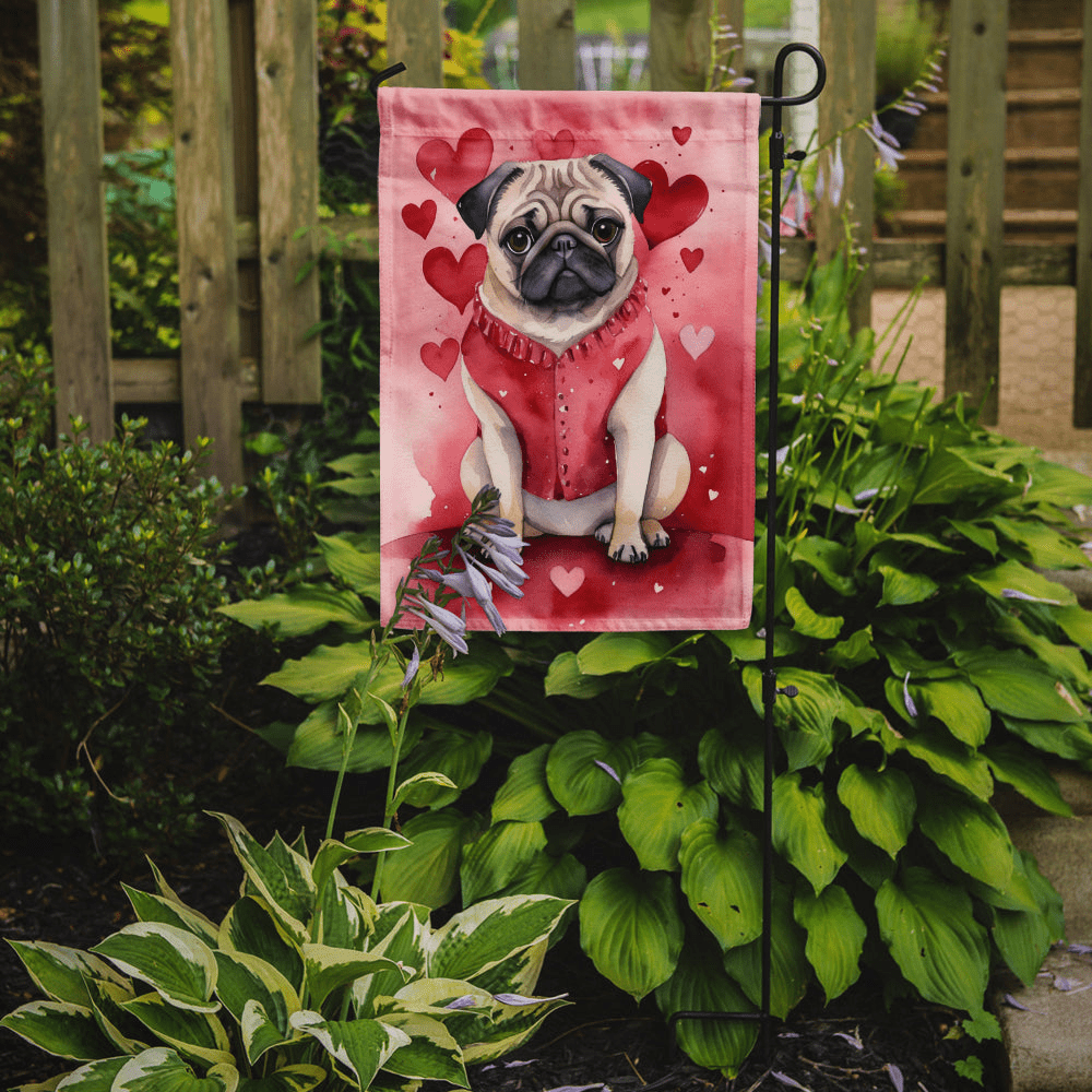 Glamorous Pups : Pug My Valentine Garden Flag